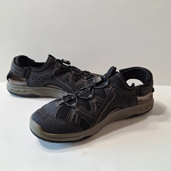 Earth Origins Black Farrah Fisherman Comfort Slip On Sandals Size 9 - Picture 1 of 6